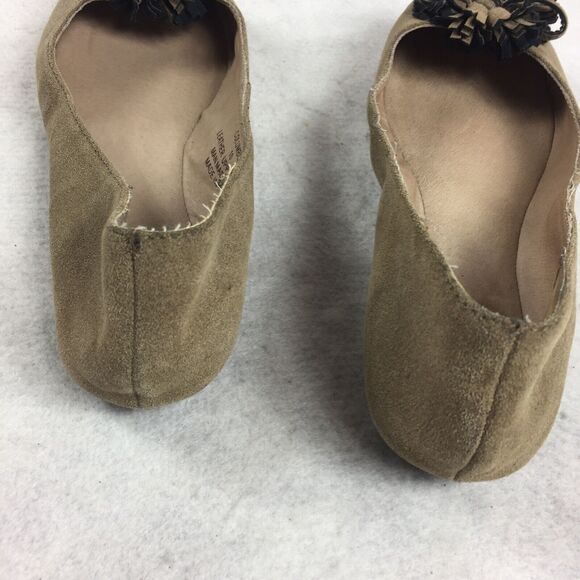 Matisse Columbus Leather Pom Pom Toe Ballet Flats Size 10 Tan Tasseled Slip On - Picture 3 of 8